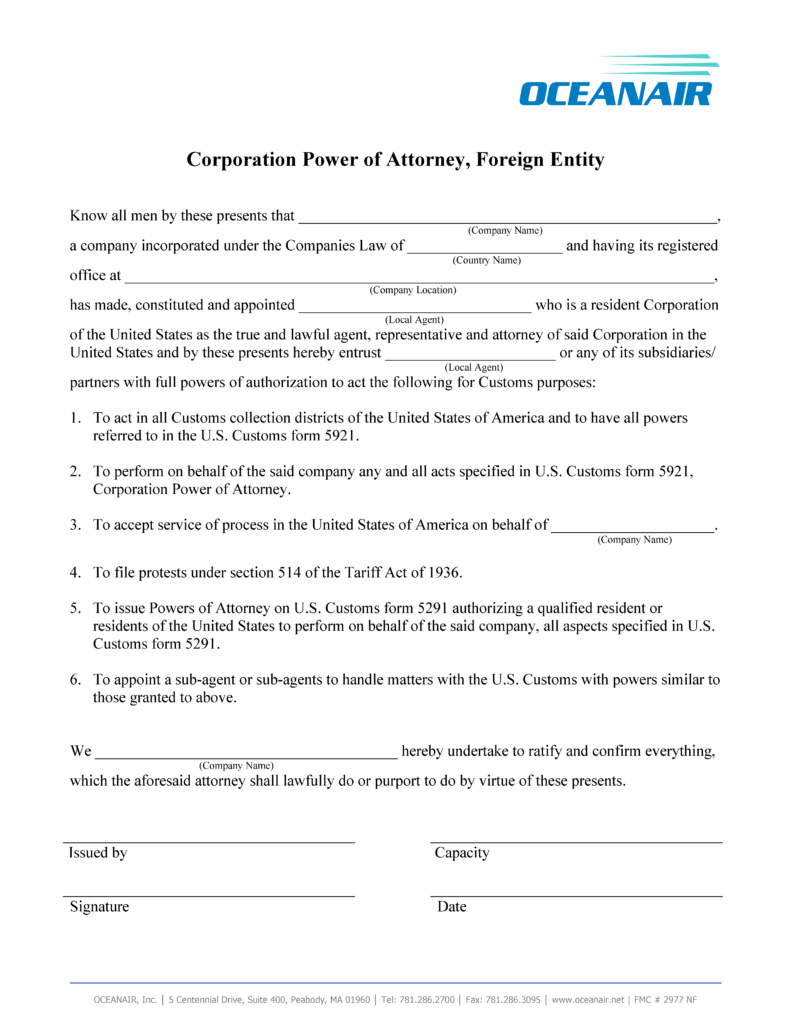 POA Foreign Entity